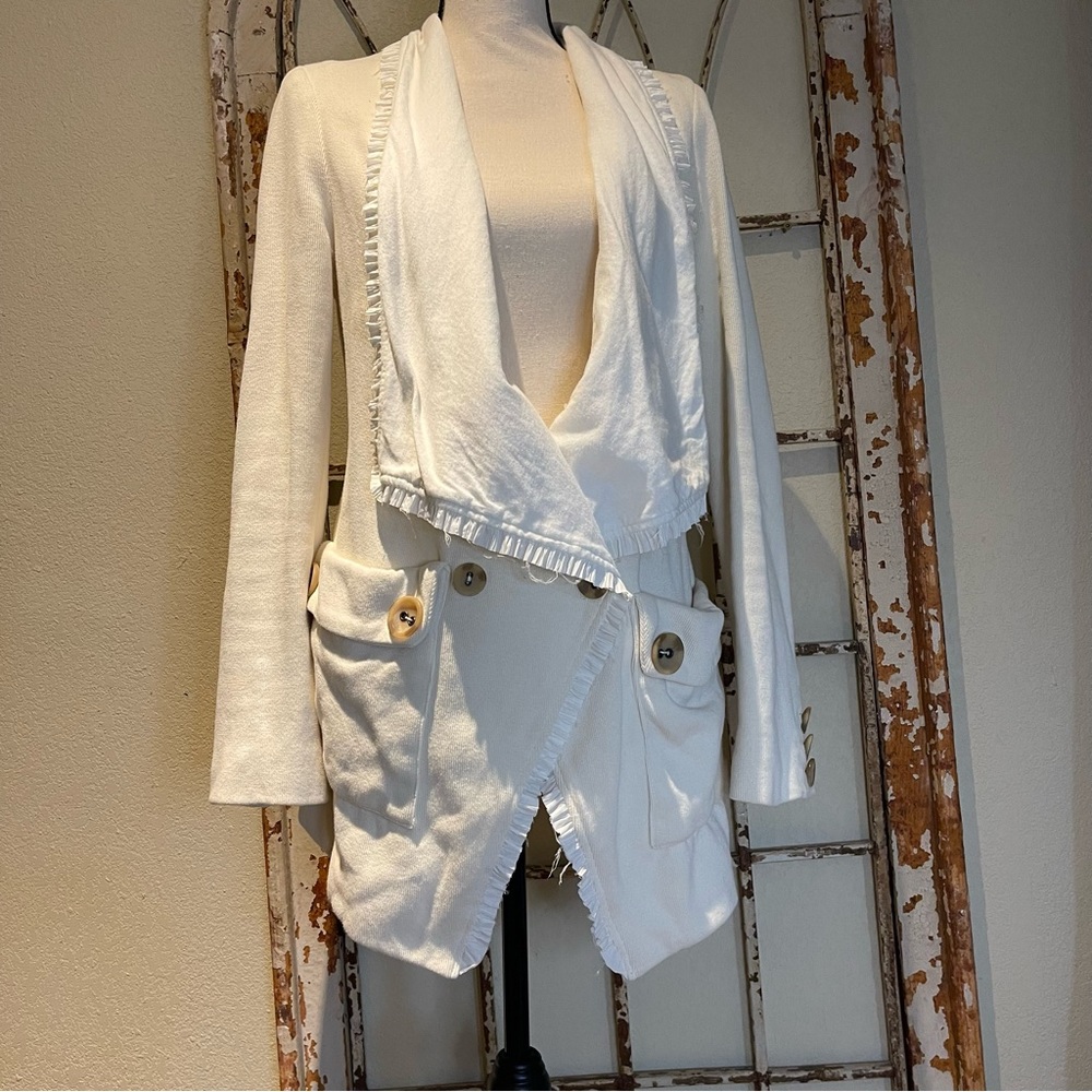 Free People XS ivory knit blazer